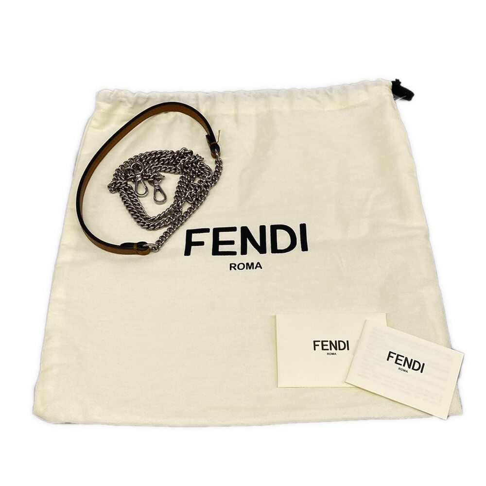 Fendi Baguette Mini Handbag 8BS017-AP4N Light Blue Brown Jacquard Leather - Picture 8 of 15